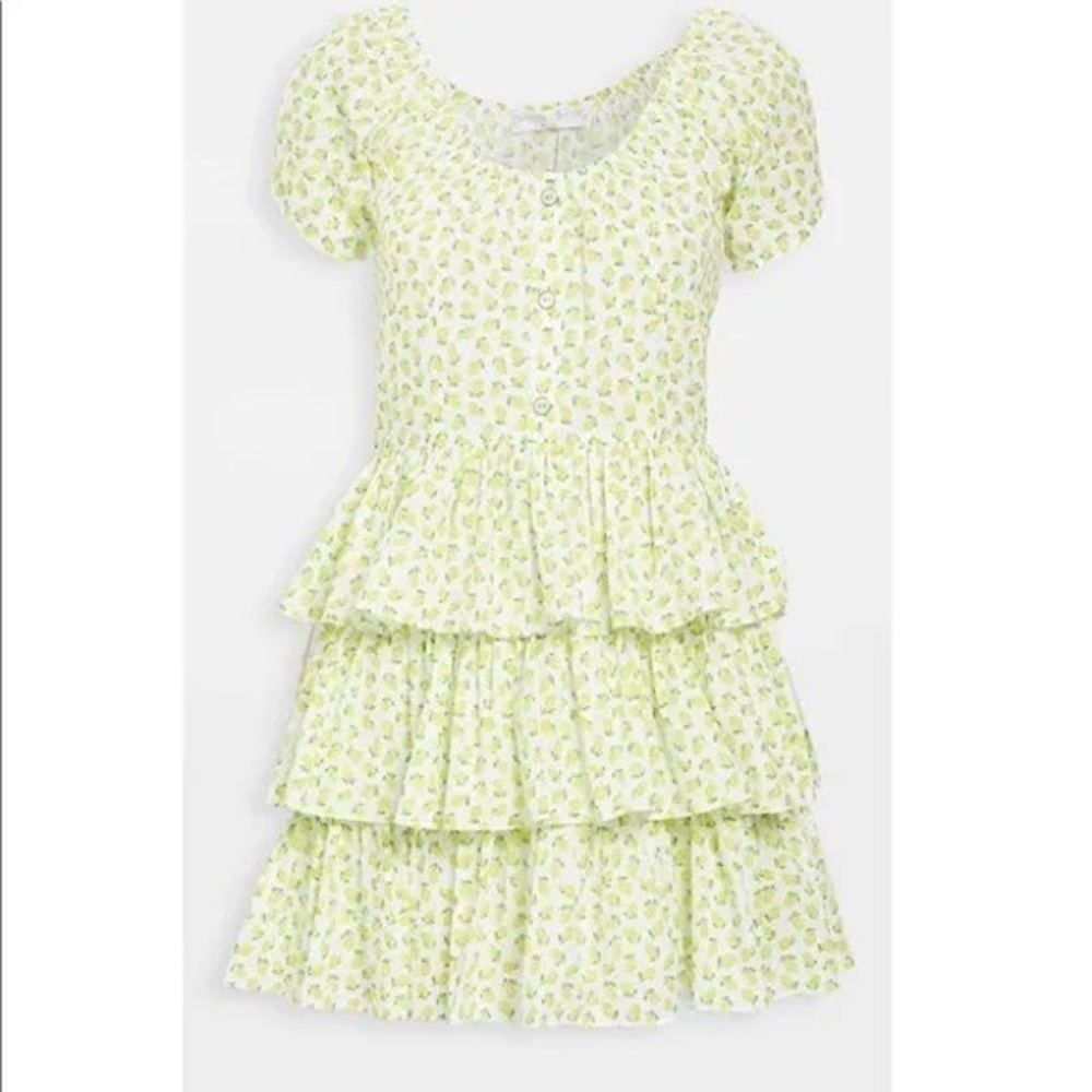 NWOT Caroline Constas Crete Mini Lemon Fruit Dress  XS